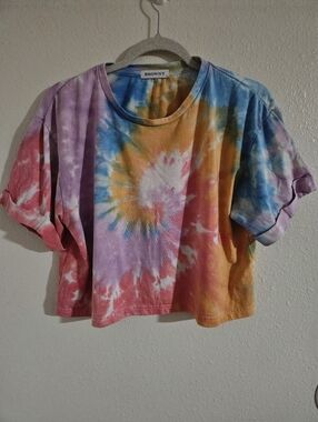 VINTAGE BROWNY Japan Tie-Dye Pastel Crop Top | Harajuku Streetwear Tee